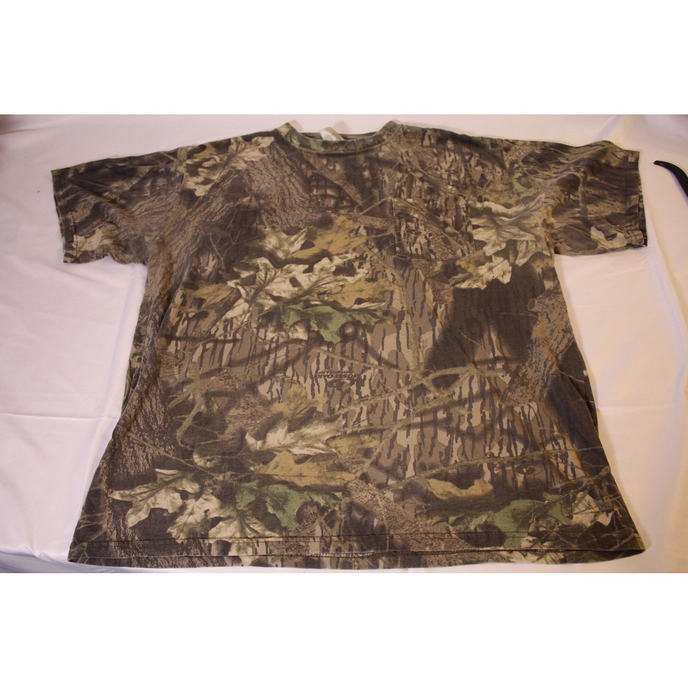 VTG Mossy‎ Oak Men XL Break Up Camo Realtree Hunting Outdoor Pocket Tee Shirt